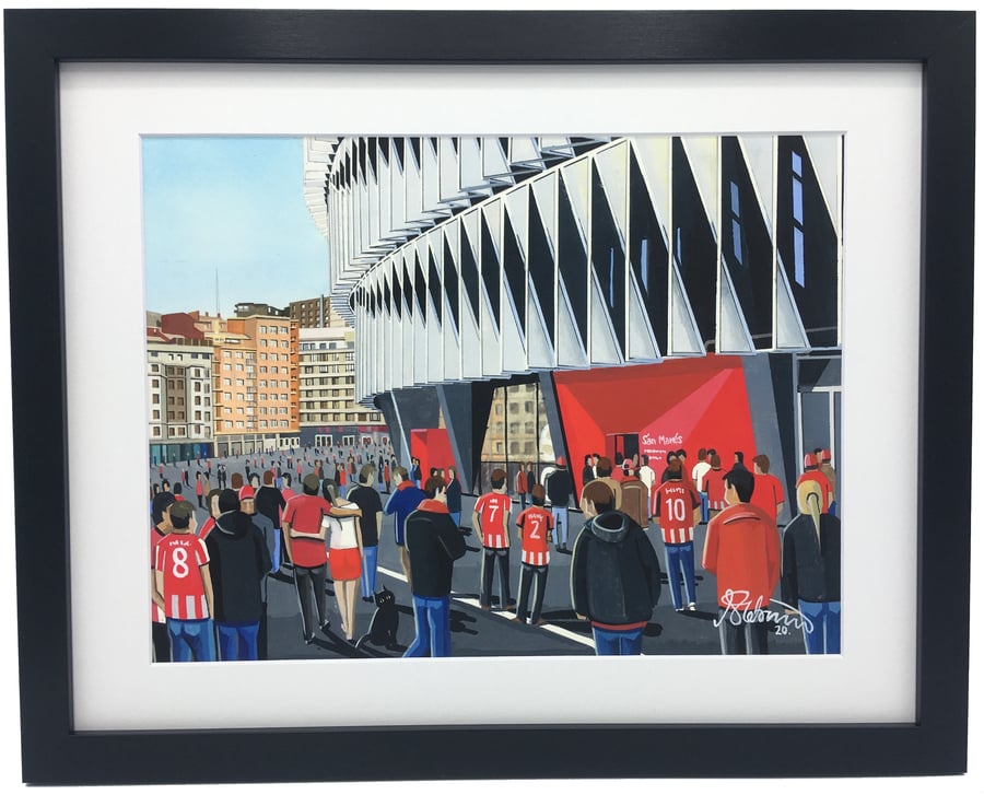 Athletic Bilbao, San Mames Stadium. Framed, Football Memorabilia Art Print