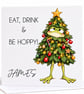 Personalised Funny Frog Christmas Card - Eat Drink & Be Hoppy - Image 2