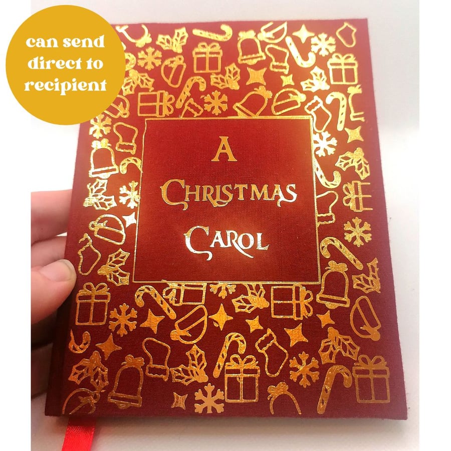 A Christmas Carol - Charles Dickens - Handbound and Hand Covered with Fabric