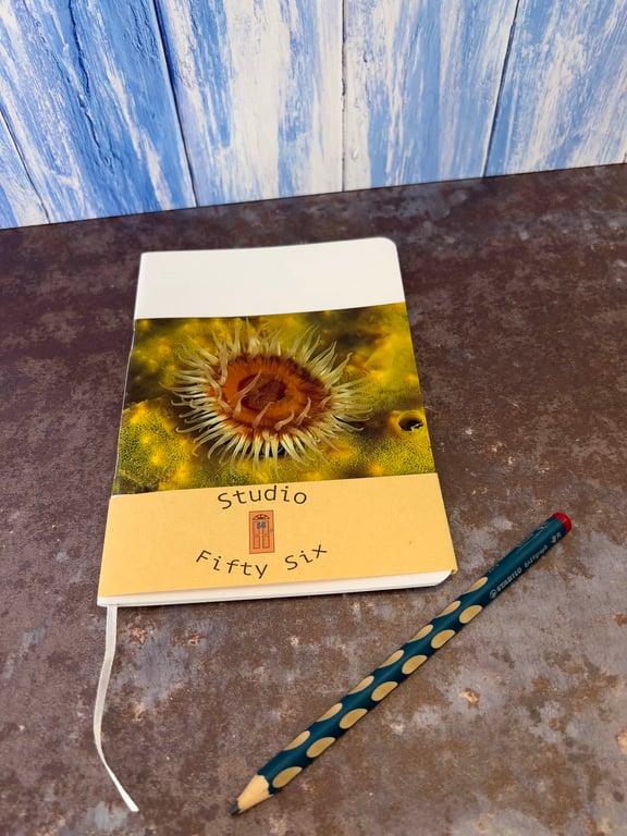 Notebook, Marine themed, A5 (ish), made from up-cycled and recycled materials.