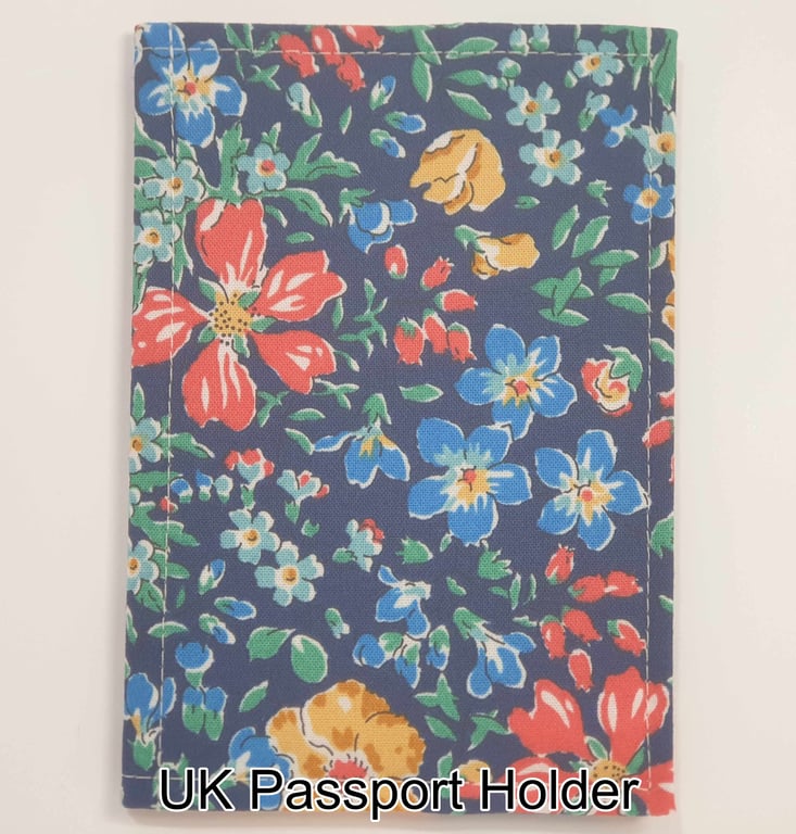 Handmade Liberty of London Fabric UK Passport Holder Premium Cotton 006
