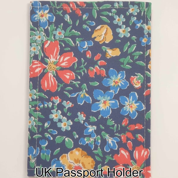 Handmade Liberty of London Fabric UK Passport Holder Premium Cotton 006