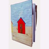 Appliqued beach scene note book cover