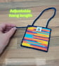 Wall art of blue, purple, yellow, and orange pattern, adjustable hang length - Image 3