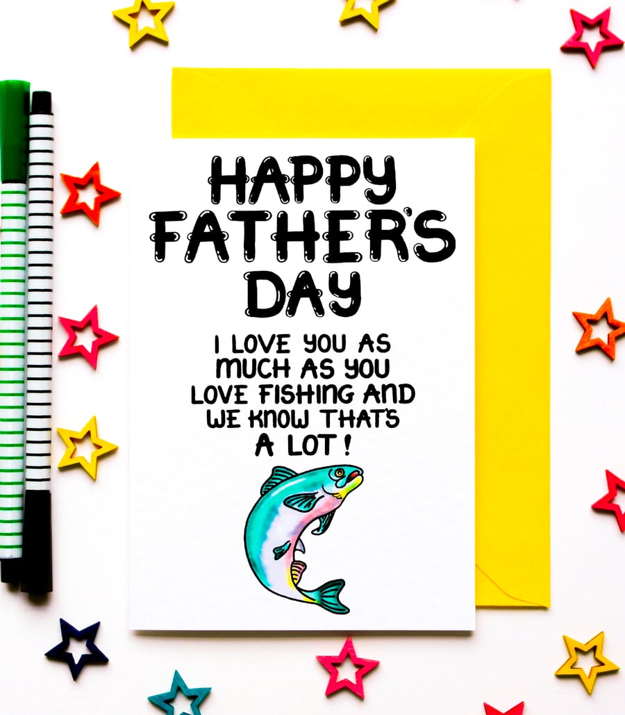 Fishing Father's Day Card, Funny Fishing Card For Fathers Day Card For Dad