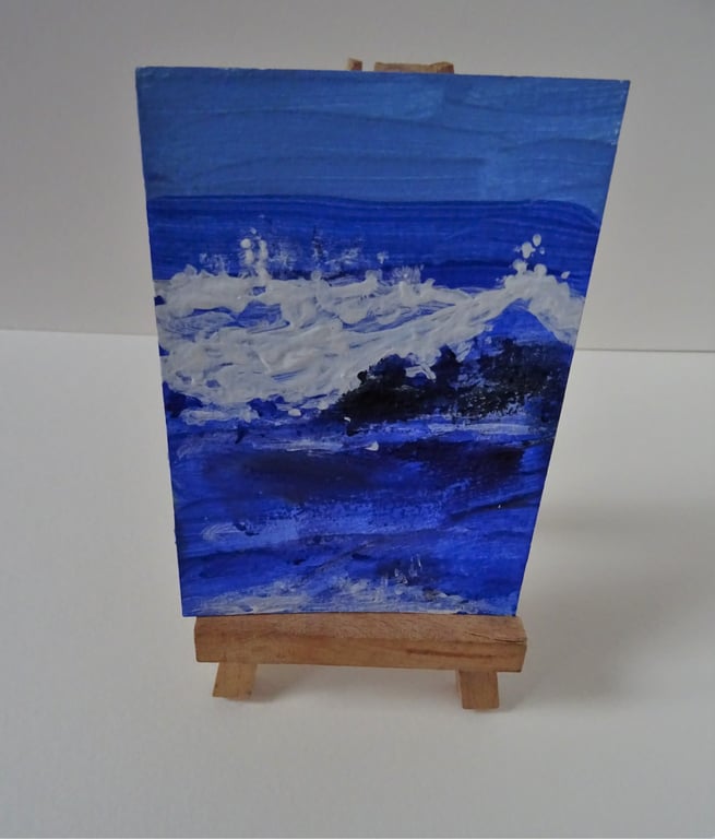 ACEO Wave 6 Original Acrylic Painting OOAK 