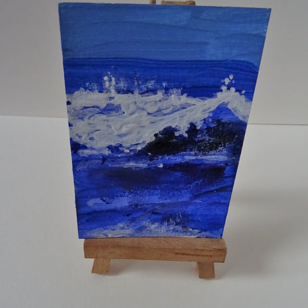 ACEO Wave 6 Original Acrylic Painting OOAK 