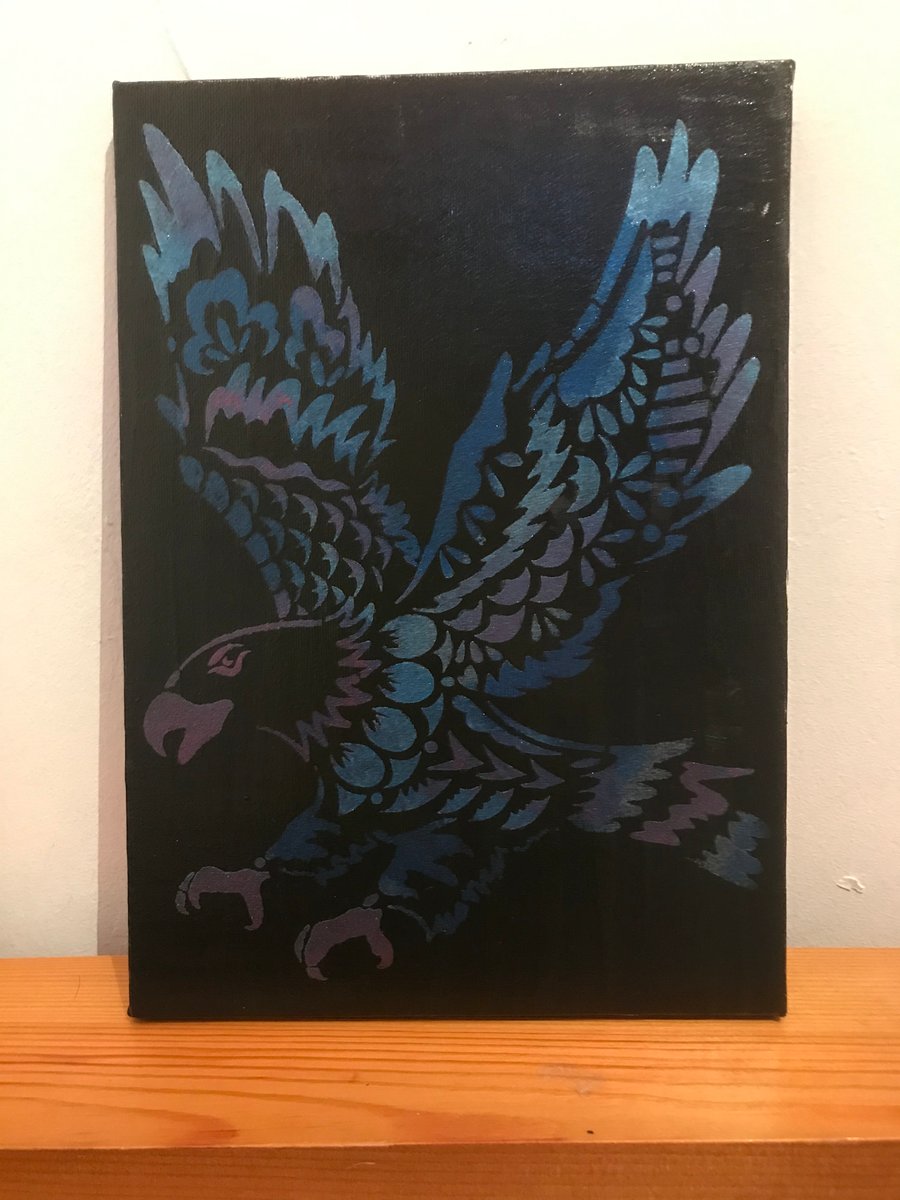 Acrylic painting - metallic eagle