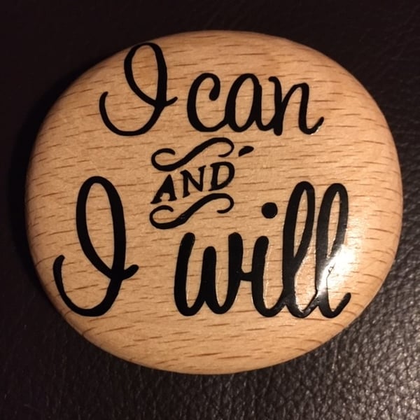 Portable Hug Pebble - Wooden - Small Size - I can and I will