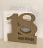 18th Birthday cards in white card and brown kraft card with envelope - Image 4