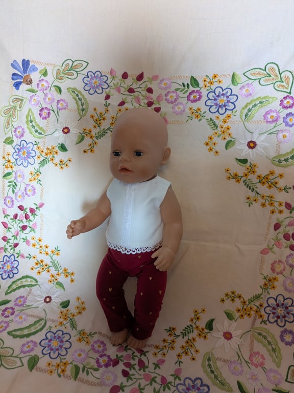 2 in 1 Baby Born, Our Generation and Tiny Tears Party Outfit with Ivory Top 