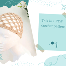 PDF Crochet Pattern for Square Mesh Skull Cap with Wooden Beads
