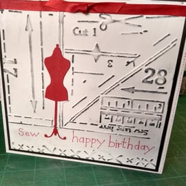 Mannequin stitchers birthday card