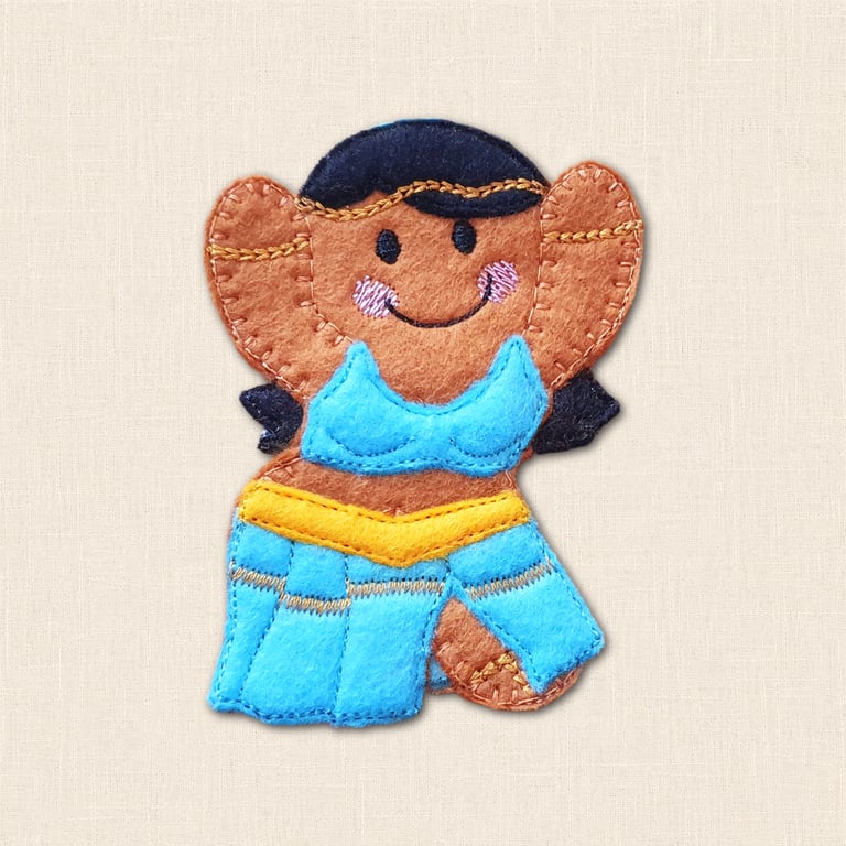 Belly Dancer Gingerbread Decoration - Embroidered Dance Character