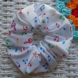 Coloured Notes Hair Scrunchie