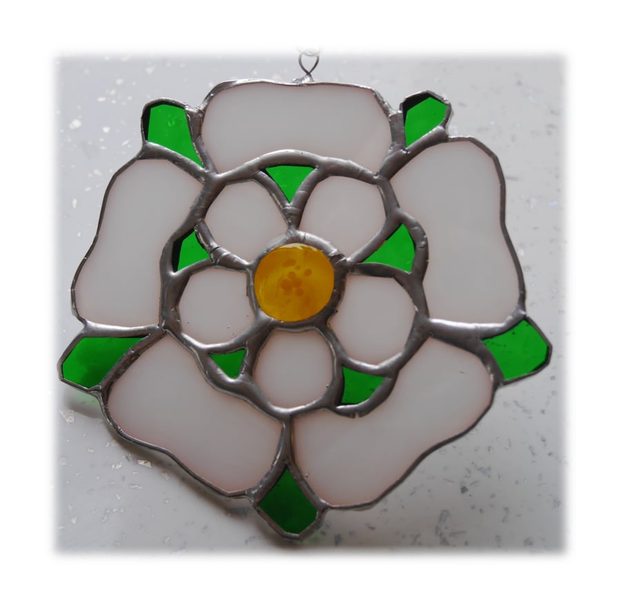  Yorkshire Rose Suncatcher Stained Glass 047