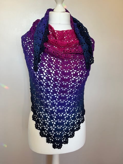 Ladies Crochet Shawl, Pink Shawl, Blue Shawl, Birthday gift, Ladies gift idea