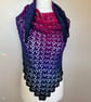 Ladies Crochet Shawl, Pink Shawl, Blue Shawl, Birthday gift, Ladies gift idea