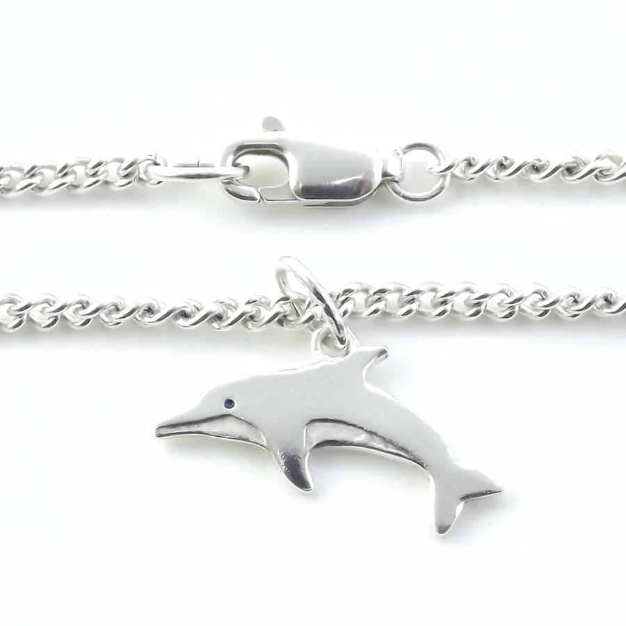 Dolphin Bracelet Silver Animal Jewellery Handmade Wildlife Gift for Her