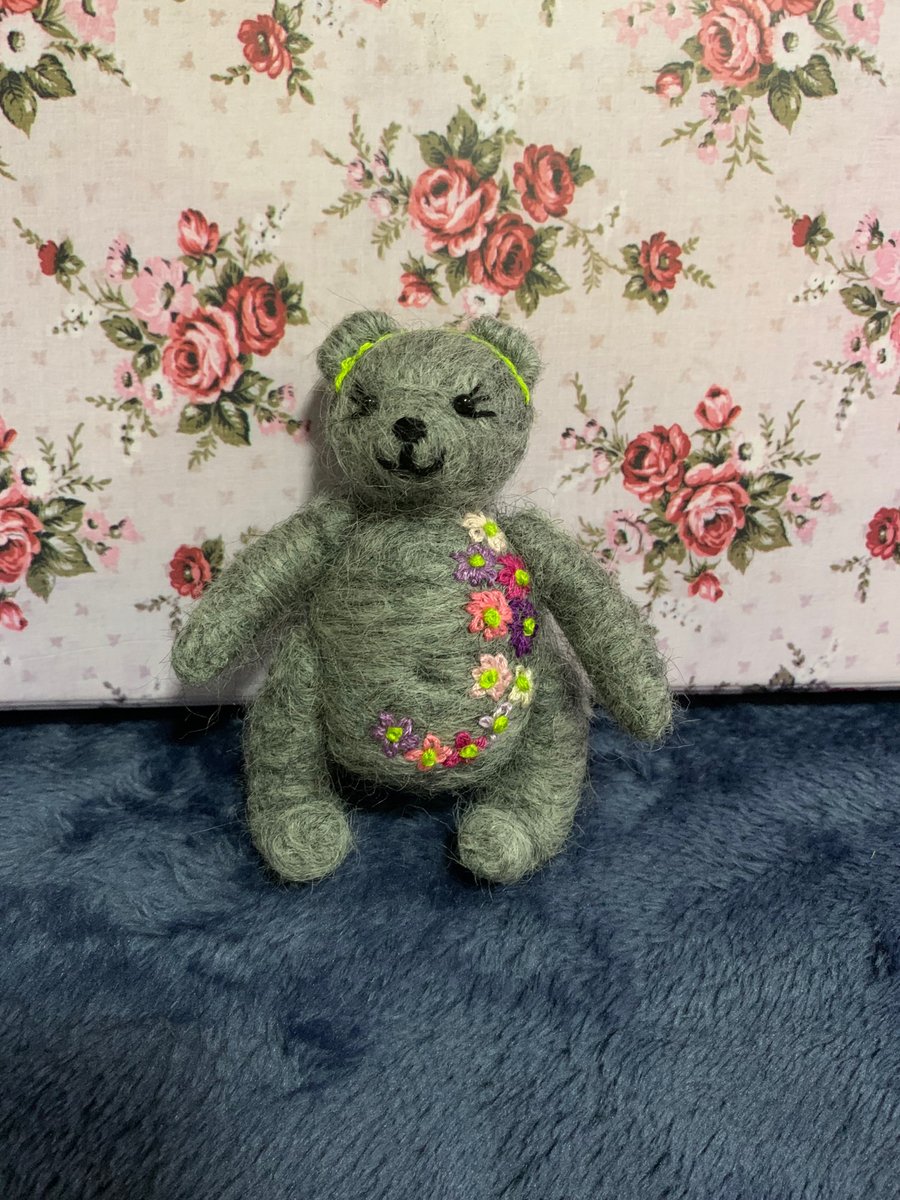 Needlefelted mini bear Gypsy