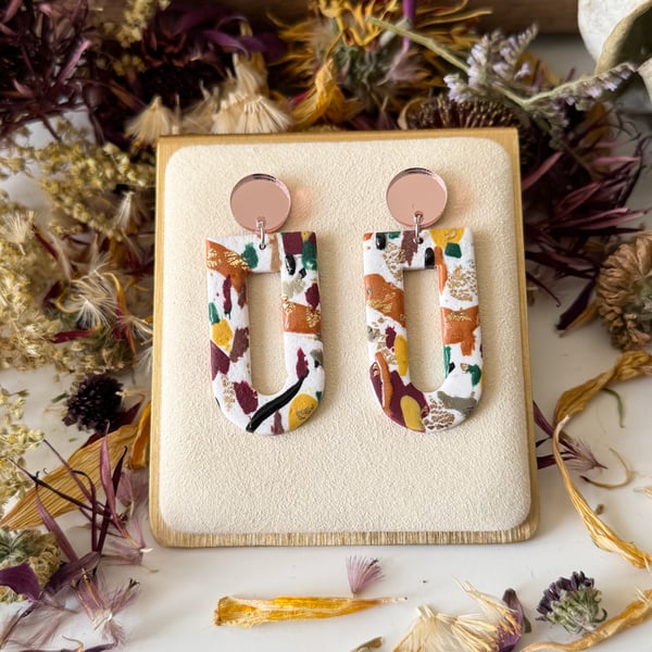 Autumn Colour Abstract Earrings 