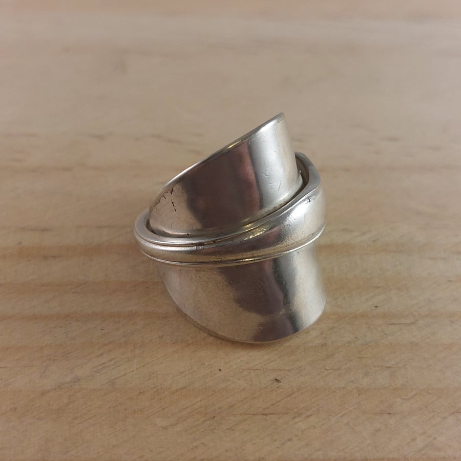 Upcycled Silver Plated Dubarry Wrap Spoon Ring (SPR102504)