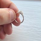 Sterling Silver Plated Wire Rose Ring 