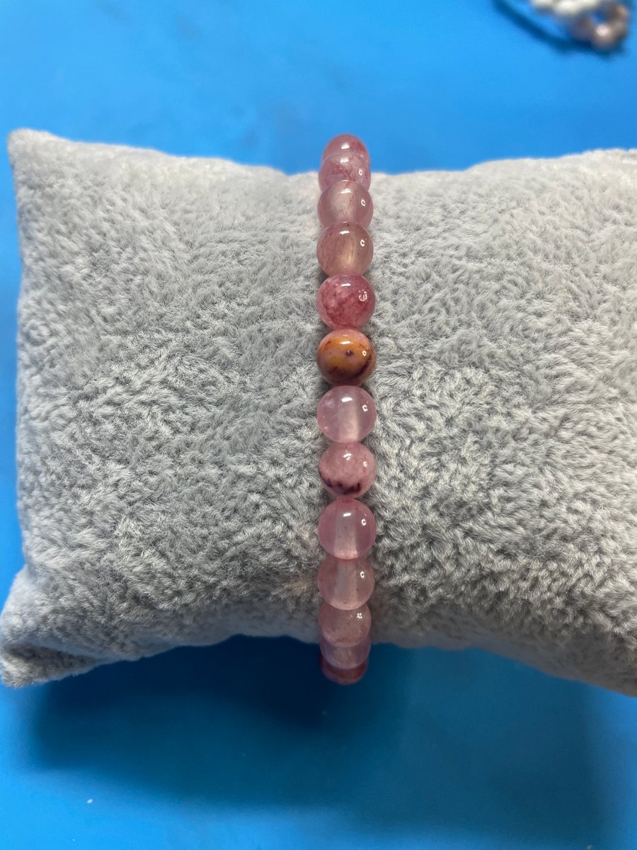 (Pink Jade) Handmade Gemstone Bracelet (17cm)