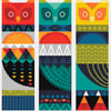 059 - Geometric Scandinavian Folk Art Owls - Cross Stitch Pattern