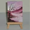 art miniature watercolour landscape fantasy painting ( ref F 358)