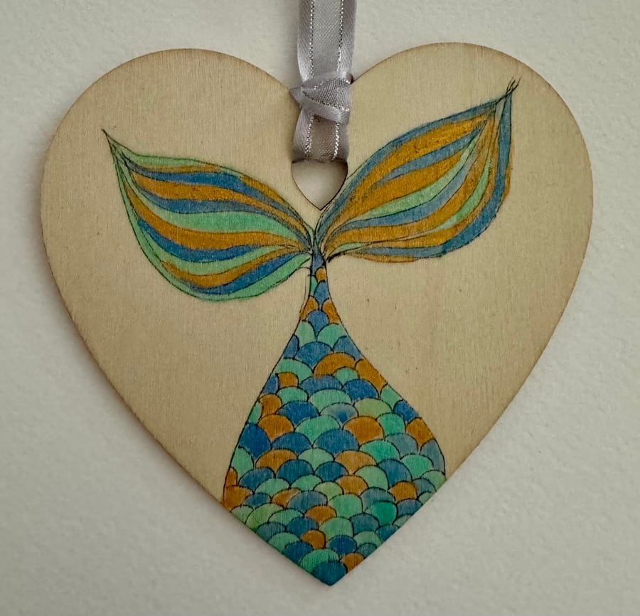 Mermaid Tail, Blue, Green and Gold 