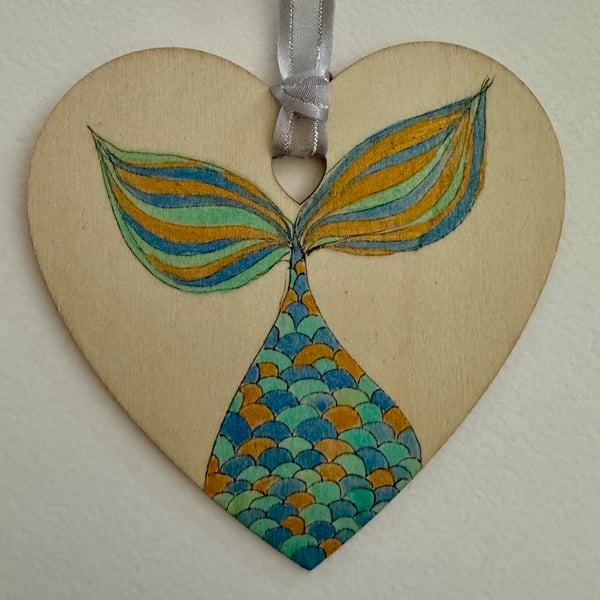 Mermaid Tail, Blue, Green and Gold 