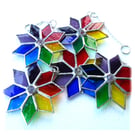 Rainbow Crystal Star Stained Glass Suncatcher Tree Decoration 