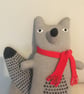 Large grey hand knitted wolf  doll  - Image 3