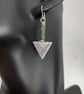 Sterling silver and African turquoise triangular earrings - Image 6