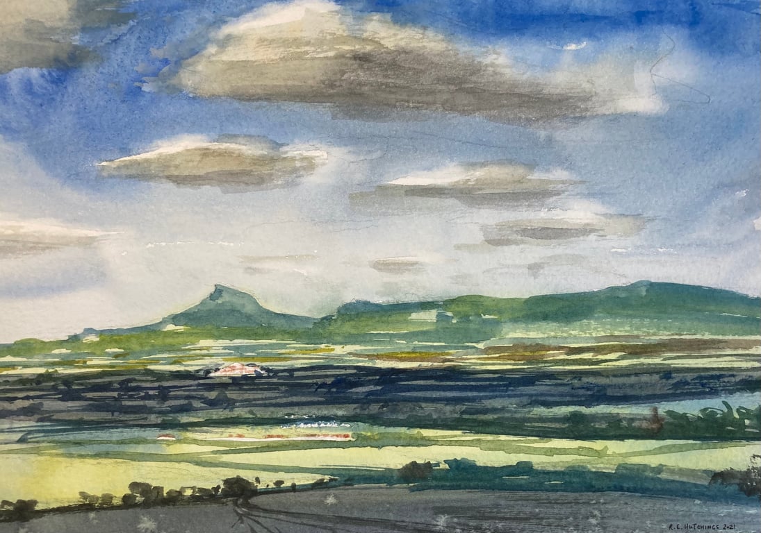 En plein air 2021 Kirby (original watercolour painting FULLY MOUNTED 12”x10)