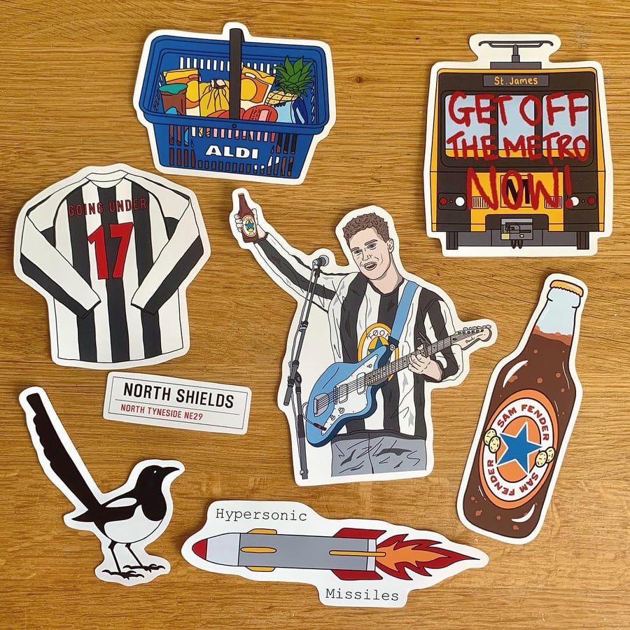 Sam Fender Inspired Vinyl Sticker Pack (8pcs)