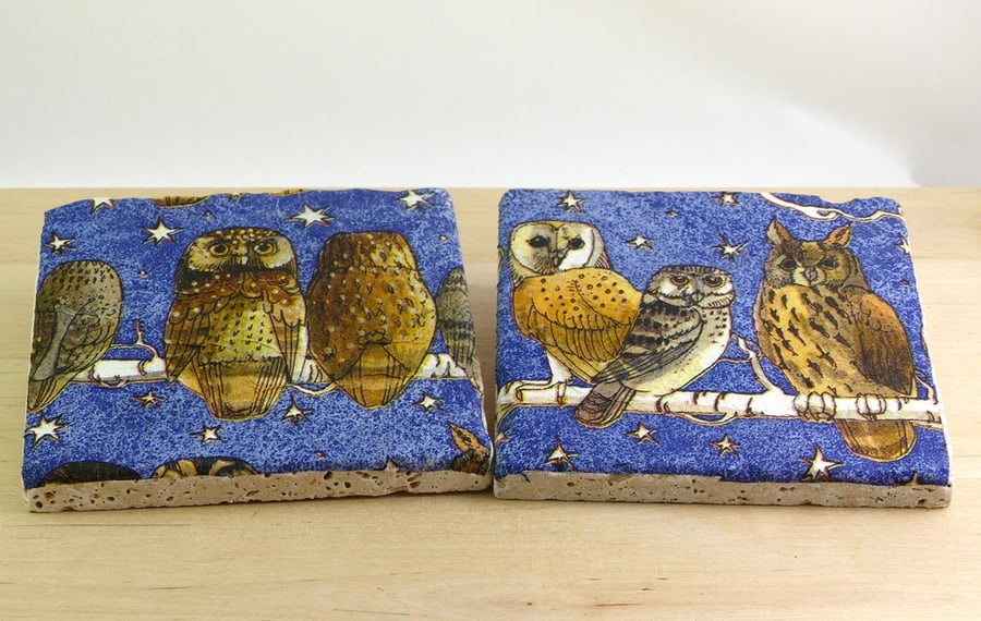 Marble 'Night Owls' Coasters