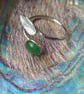 Sterling silver ring with leaf and green moss agate gemstone; adjustable size - Image 7