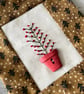 Hand Embroidered Drawstring Christmas Tree Gift Bag - Image 7