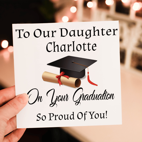 Congratulations Daughter Graduation Card, Your Graduating Card, Personalised