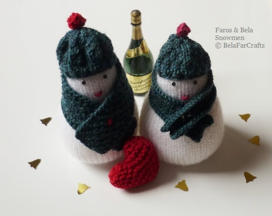 'Faros & Bela' snowmen - For Bride & Groom - Couple's gift - Christmas decor