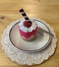 Handcrafted Raspberry & Cream Felt Cheesecake - Image 1