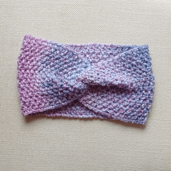 HAND KNIT Ladies Blueberry Ice Headband