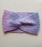 HAND KNIT Ladies Blueberry Ice Headband - Image 1