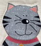 Wall Hanging for Cat Owner, Funny Cat Faces, Appliquéed and Quilted Home Decor.  - Image 8