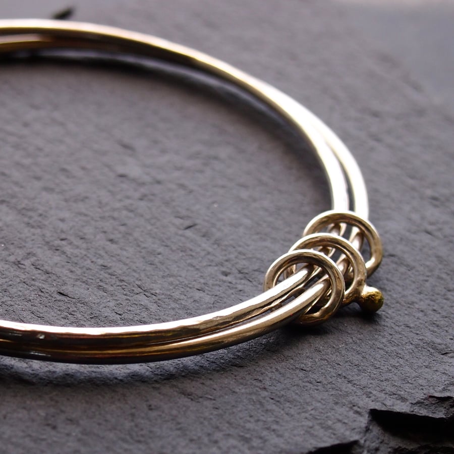 Double Bangle With Gold Dot