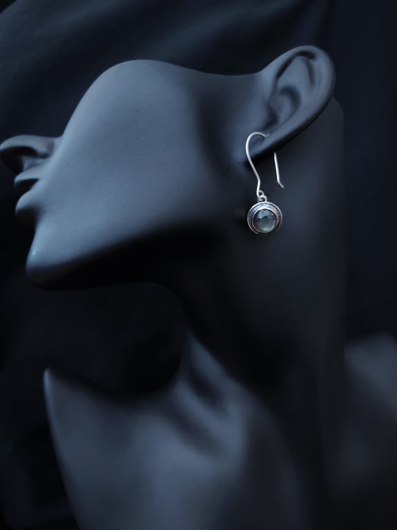 Sterling silver earrings with labradorite