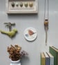Wren and Forget me Not mini wall plate  - Image 2