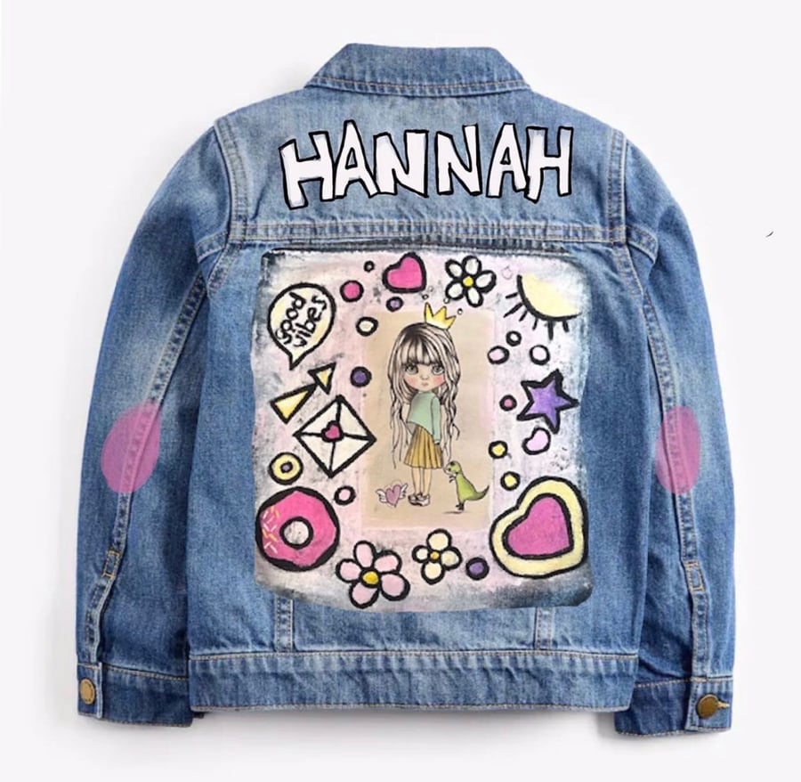 Custom Denim Denim Jacket With Art On The Back Girls Denim